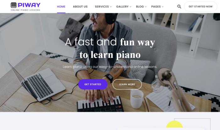 在线钢琴教育平台网站模板
