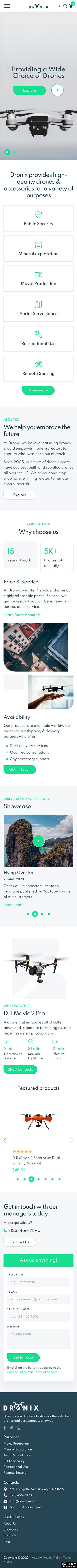 无人机科技公司网站模板-手机预览