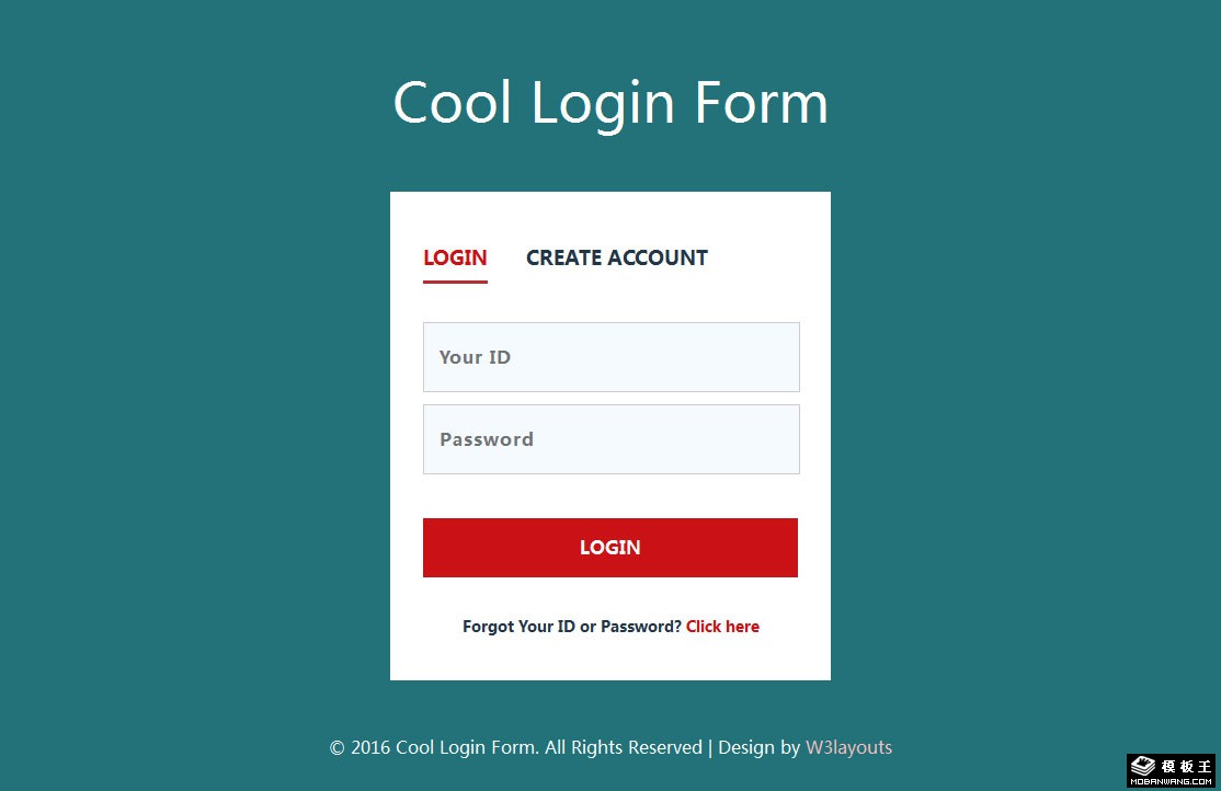 简单绿色登录表单网页模板-PC预览