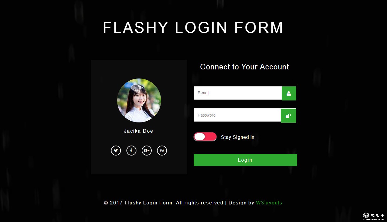 用户登录界面表单响应式网页模板-PC预览