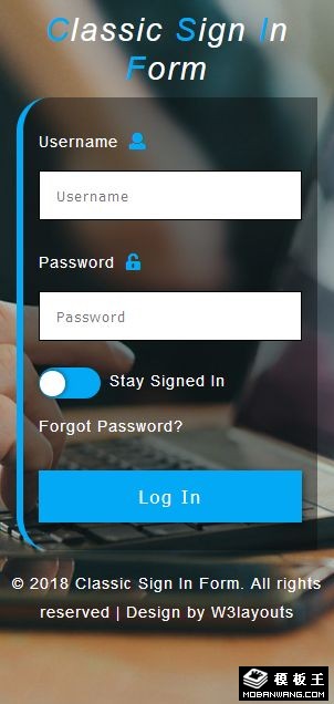 经典用户登录框网页模板-手机预览