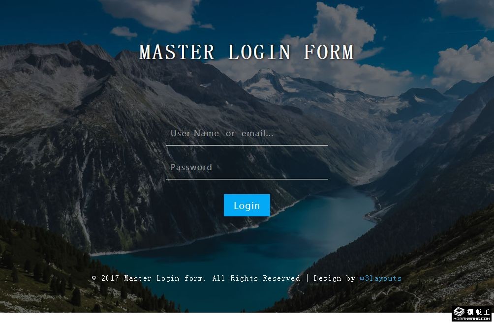 大师登录框网页模板-PC预览