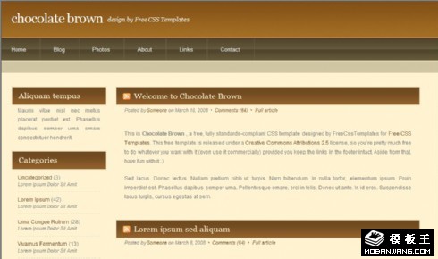 咖啡色簡(jiǎn)單BLOG網(wǎng)頁模板