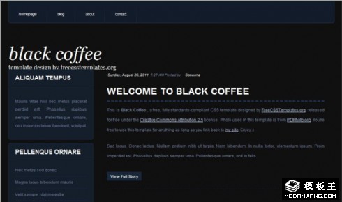 黑咖啡个人信息网页模板