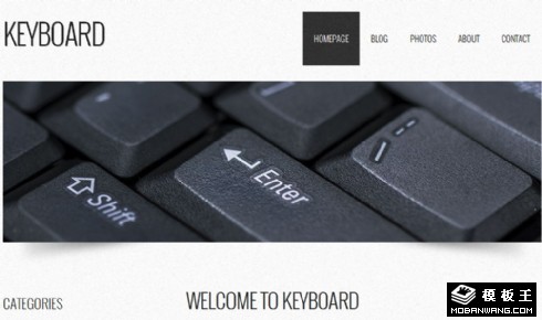 黑白键盘日志网页模板