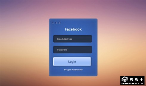 蓝色登录框表单网页模板