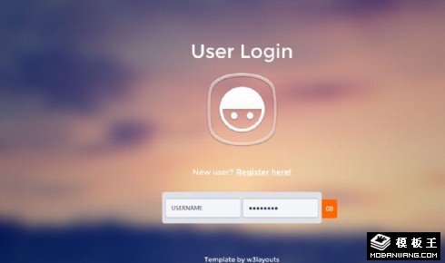 晚霞用户登录界面响应式网页模板
