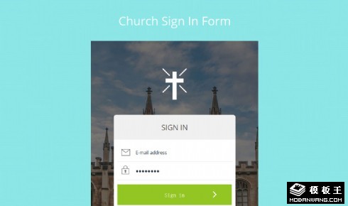教堂登录界面响应式网页模板