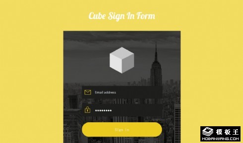 立方体城市会员登录框响应式网页模板