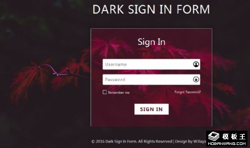 暗黑登錄框響應(yīng)式網(wǎng)頁模板