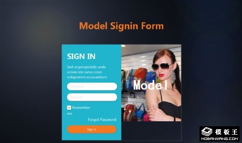 模特登錄框響應(yīng)式網(wǎng)頁模板