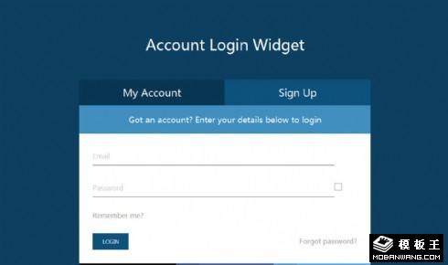 蓝色账户登录框网页模板
