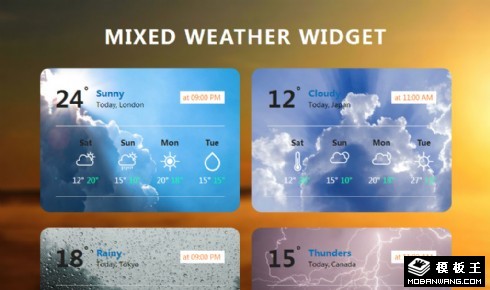 混合天氣插件響應(yīng)式網(wǎng)頁模板