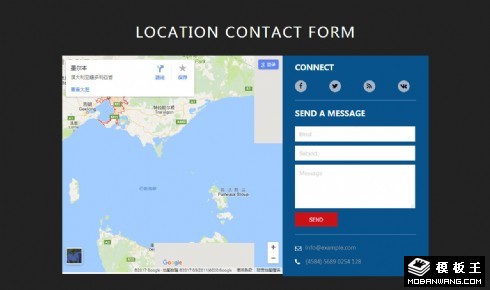 地图位置联系表单响应式网页模板
