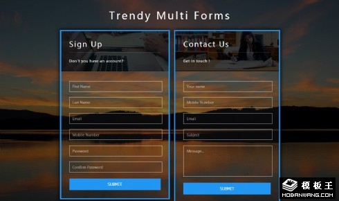 时尚多表单响应式网页模板