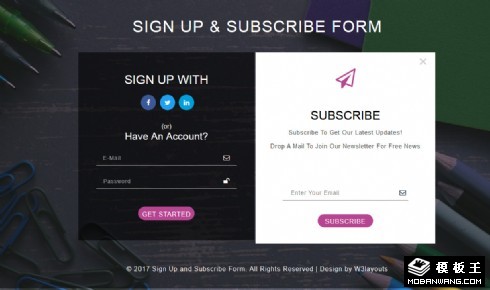 登錄訂閱表單響應(yīng)式網(wǎng)頁模板