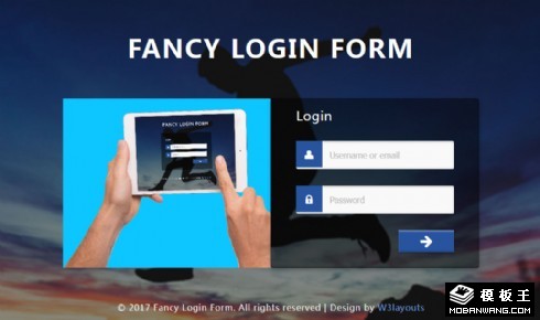 幻想登錄框響應(yīng)式網(wǎng)頁模板