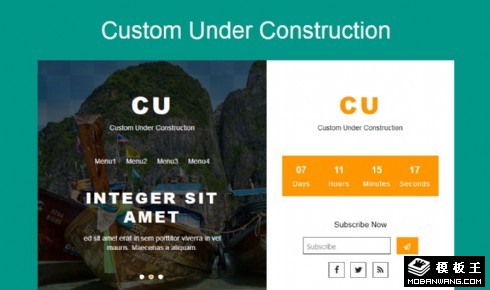 建设中倒计时推荐信息响应式网页模板
