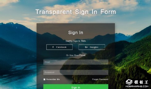 青山綠水透明登錄框響應(yīng)式網(wǎng)頁模板