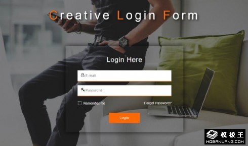 创意休闲登录框响应式网页模板