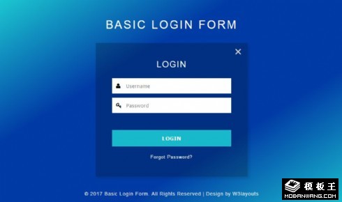 藍色漸變登錄框網(wǎng)頁模板