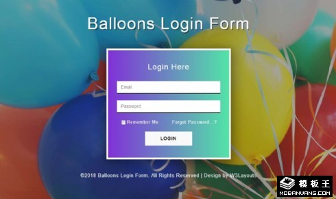 彩色氣球登錄框響應式網(wǎng)頁模板
