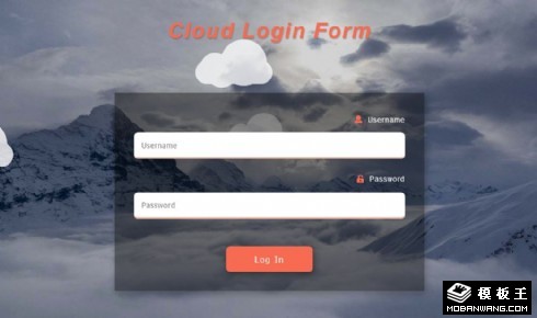 冰山云海登錄框網頁模板