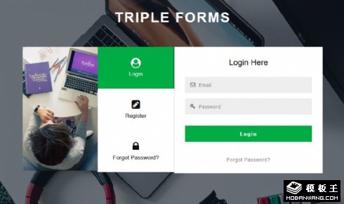 登录注册忘记密码表单网页模板