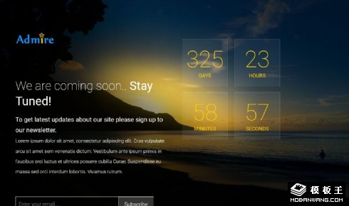海景日出倒計時響應(yīng)式網(wǎng)頁模板