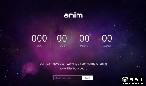 暗紫星空倒計(jì)時(shí)響應(yīng)式網(wǎng)頁(yè)模板
