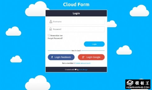 藍(lán)天白云登錄框響應(yīng)式網(wǎng)頁模板
